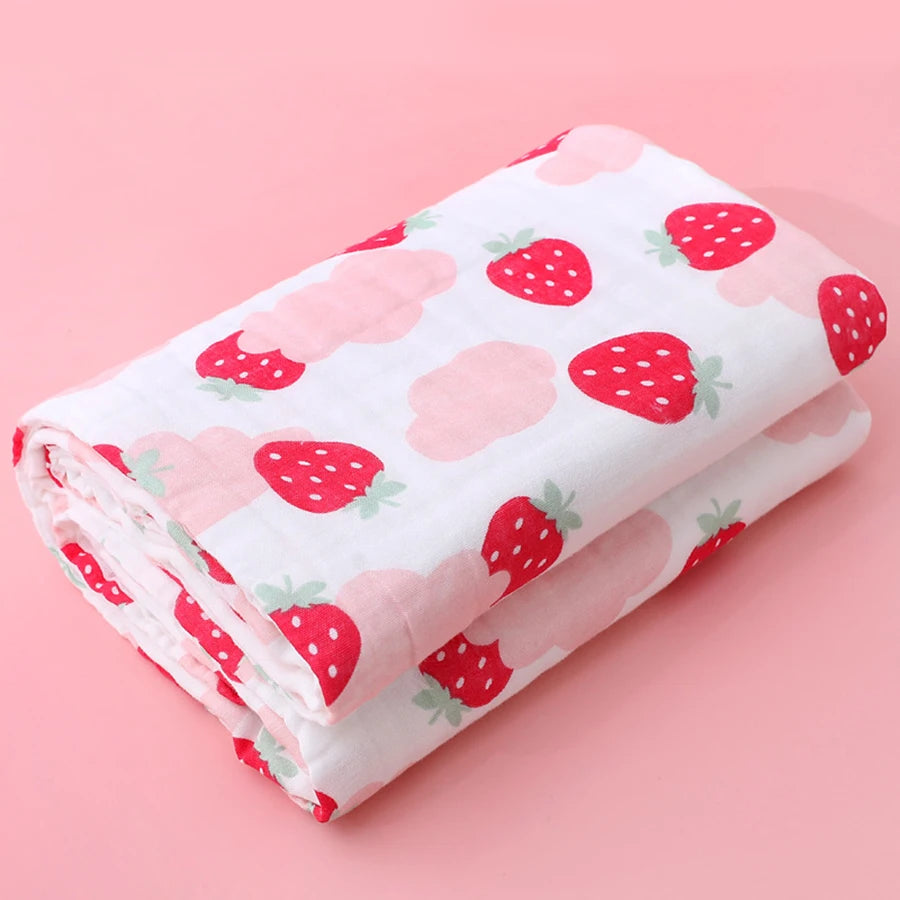 Baby Bath Towel Newborn Bathrobe Cotton Swaddle Blanket for Boy Girl 4-Layer Gauze Infant Washcloth Children's Blanket