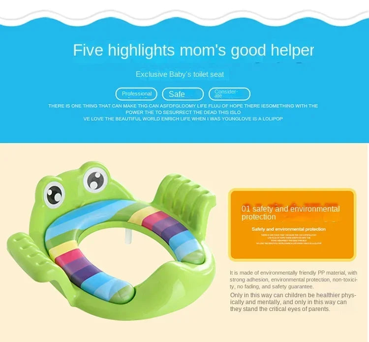 Baby Toilet Seat Child Safety Seat Child with Hand-held Toilet Seat Outdoor Travel Training Baby Toilet Cushion
