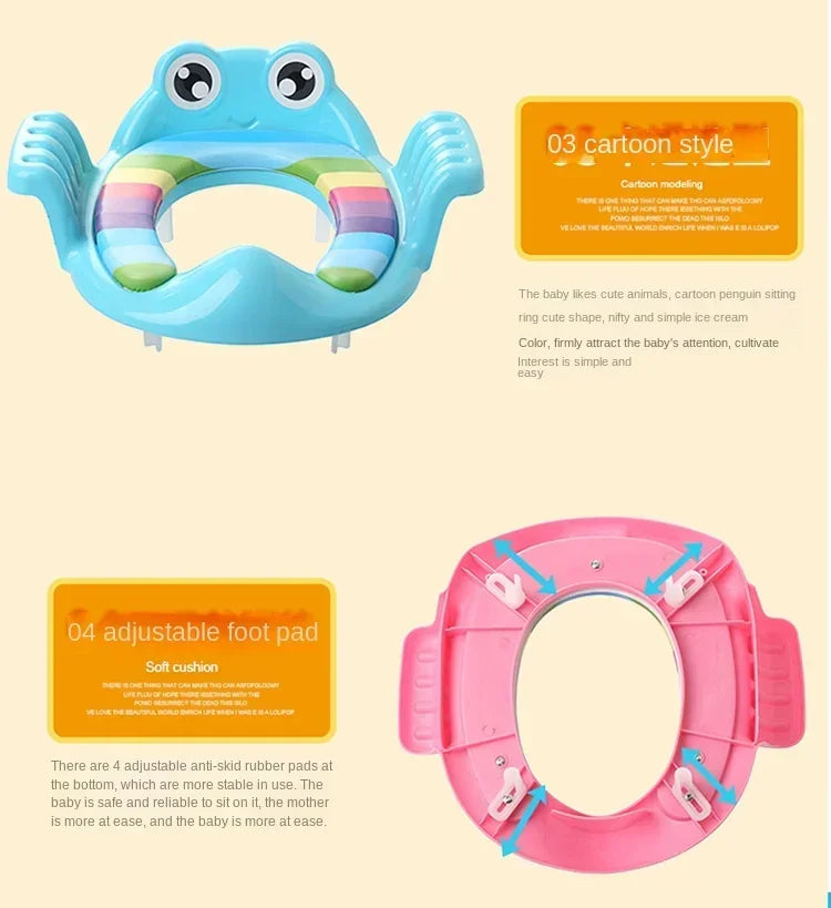 Baby Toilet Seat Child Safety Seat Child with Hand-held Toilet Seat Outdoor Travel Training Baby Toilet Cushion