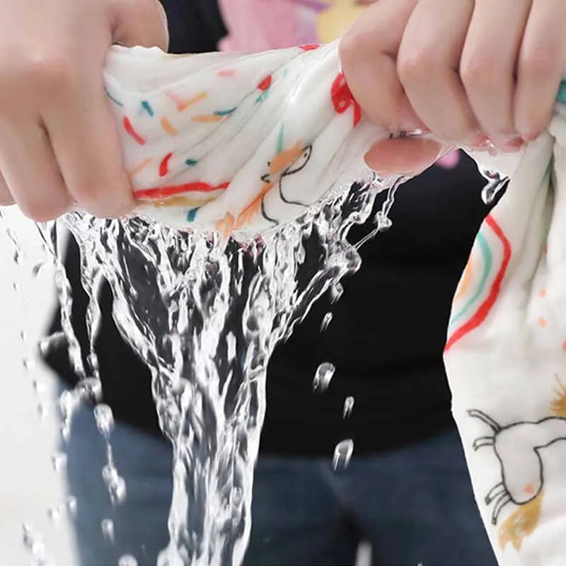 Baby Bath Towel Newborn Bathrobe Cotton Swaddle Blanket for Boy Girl 4-Layer Gauze Infant Washcloth Children's Blanket